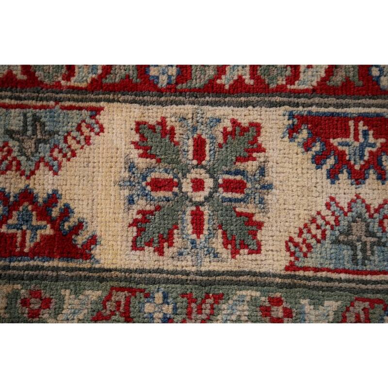 Light Blue Kazak Oriental Foyer Rug Handmade Wool Carpet - 4'1" x 5'11"
