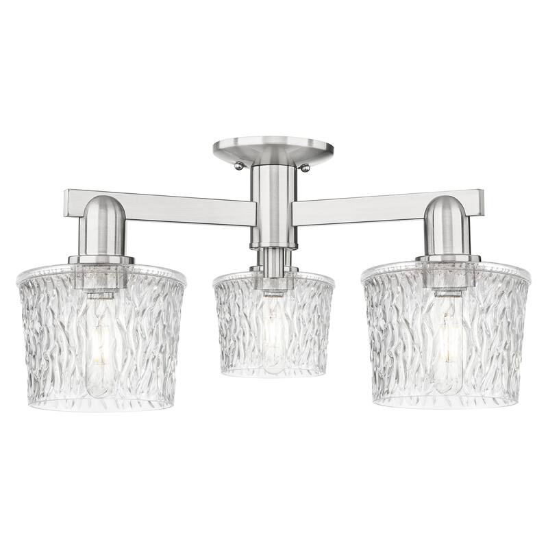 Innovations Lighting Endless Possibilities Arcadia - Niagara - 3 Light 24" Semi-Flush Mount - Brushed Satin Nickel