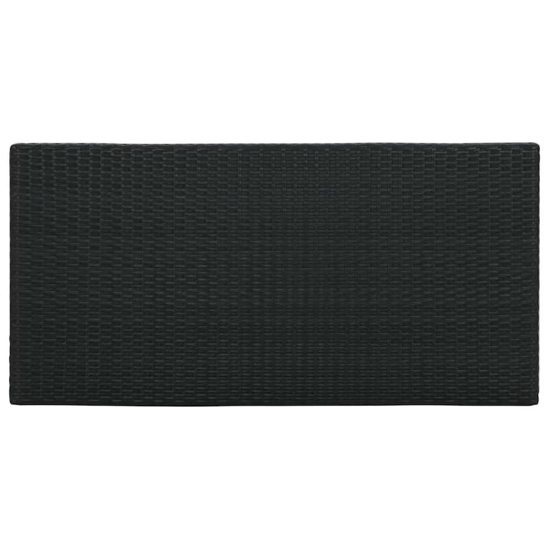 vidaXL Bar Table with Storage Rack Black 47.2"x23.6"x43.3" Poly Rattan