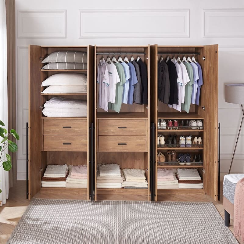 Manhattan Comfort Lee Modern Freestanding 3-Piece Module Wardrobe Closet Armoire