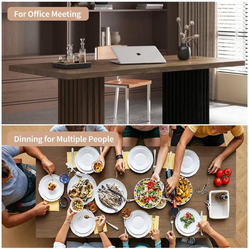 70.8" Modern Extra-Long Wooden Dining Table for 6-8 People, Rectangular Farmhouse Kitchen Table - 70.8" Wx35.4"Dx29.5"H