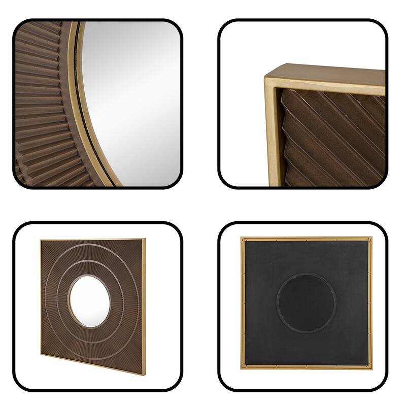 Carved Mirror with Pleated Frame