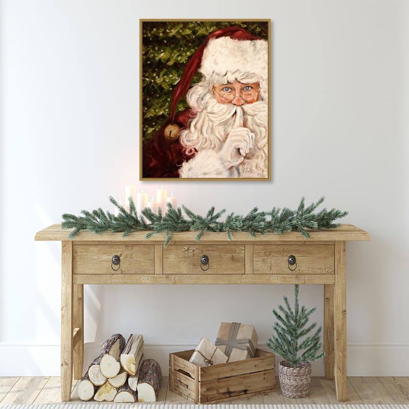 Secret Santa by Patricia Pinto Framed Canvas Wall Art Print