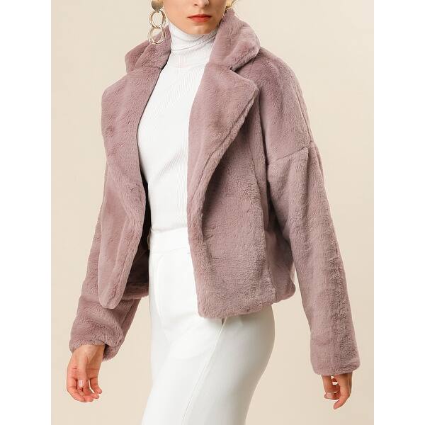 Shop Women S Winter Fashion Loose Faux Fur Coat Short Crop Jacket