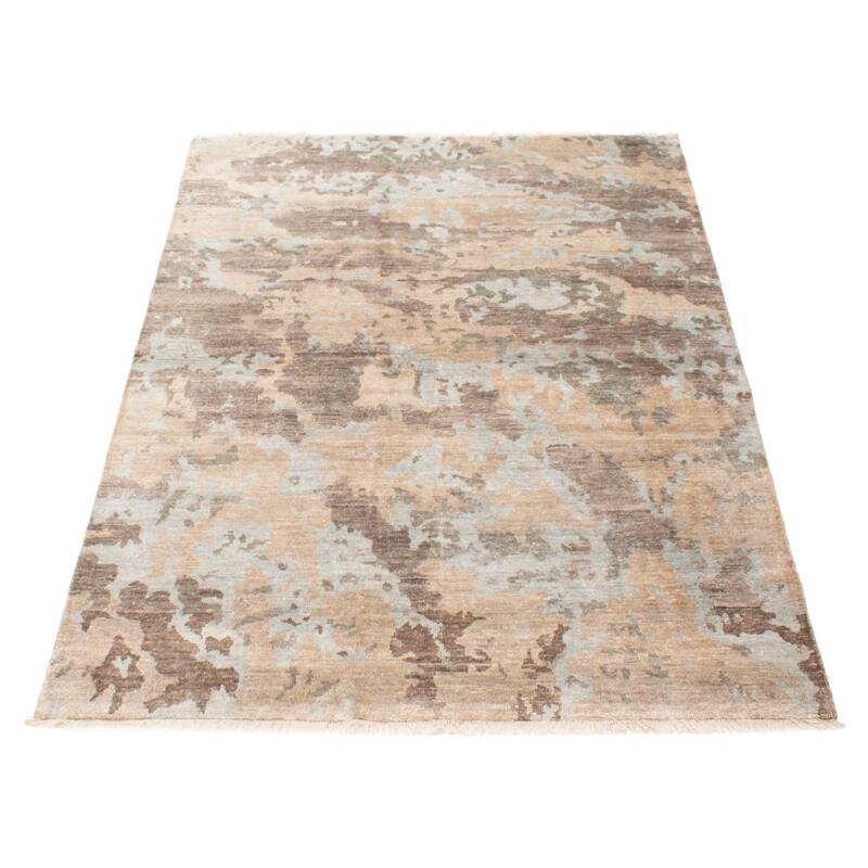 ECARPETGALLERY Hand-knotted Heritage Grey Silk Rug - 5'4 x 7'7