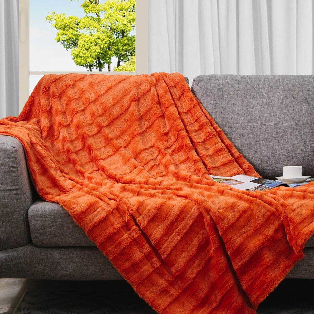 Cheer Collection 40 x 50 Ultra Soft Faux Fur Throw Blanket