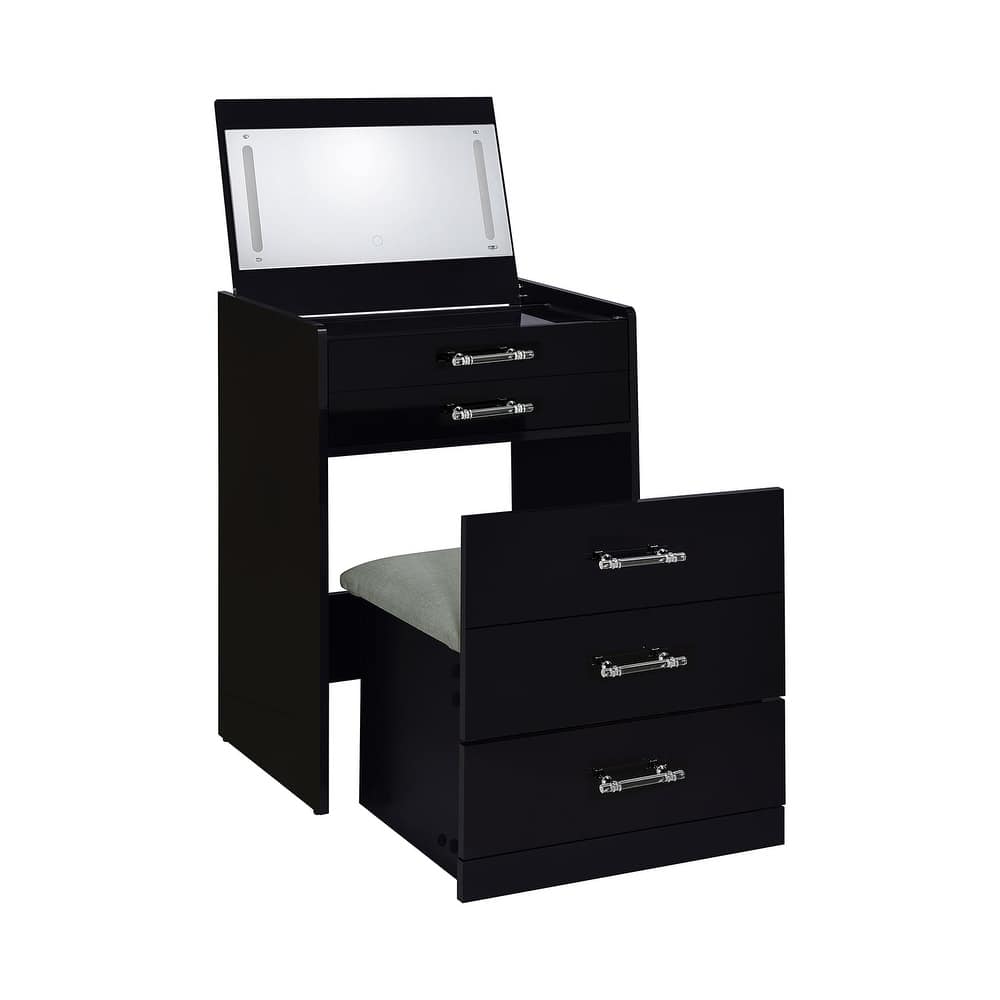 3 Drawers Makeup Vanity Set with Stool