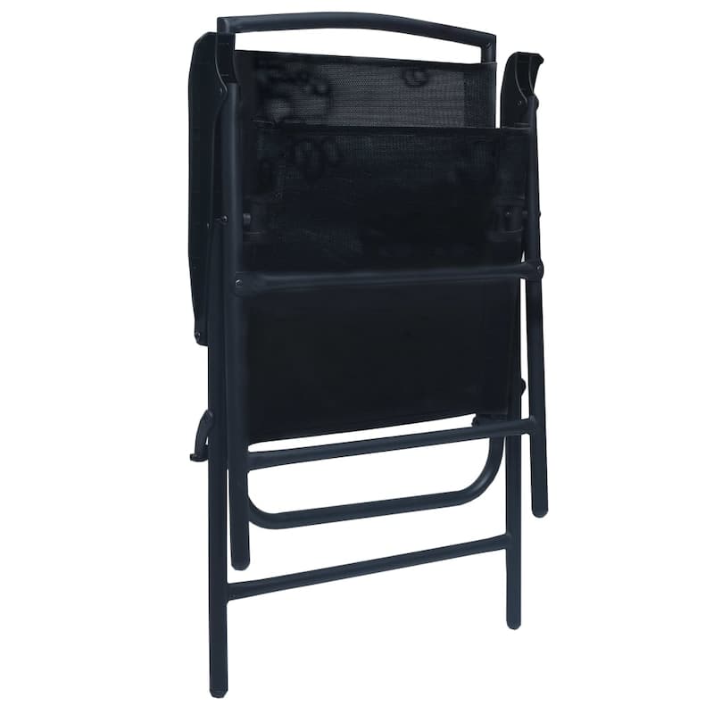vidaXL 2x Folding Patio Chairs Texilene Camping Dinner Chair Seat Multi Colors