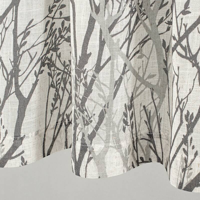 DriftAway Tree Branch Linen Blend Botanical Pattern 3 Pieces Semi Sheer Kitchen Set