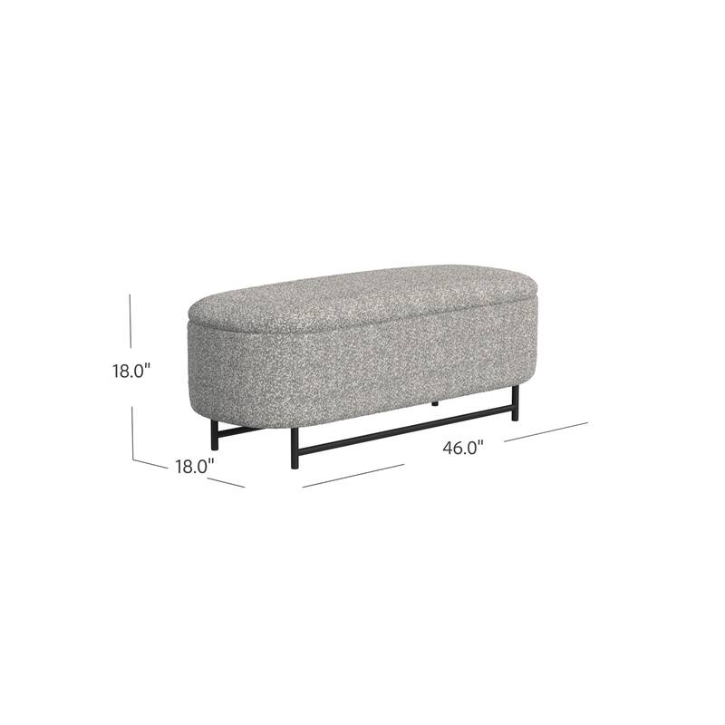 HomePop Ellipse Modern Storage Bench with Metal Legs