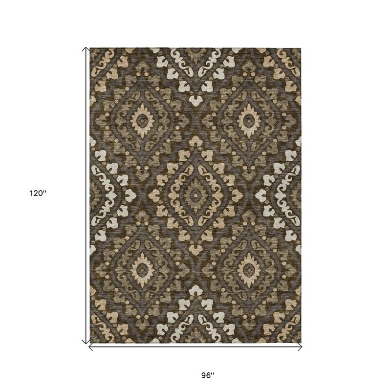 HomeRoots Floral Transitional Rectangle Outdoor Rug