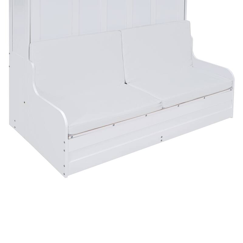 Foldable Queen Murphy Bed with Integrated Cushion, Cabinet, and Easy-to-Use Design for Space Efficiency