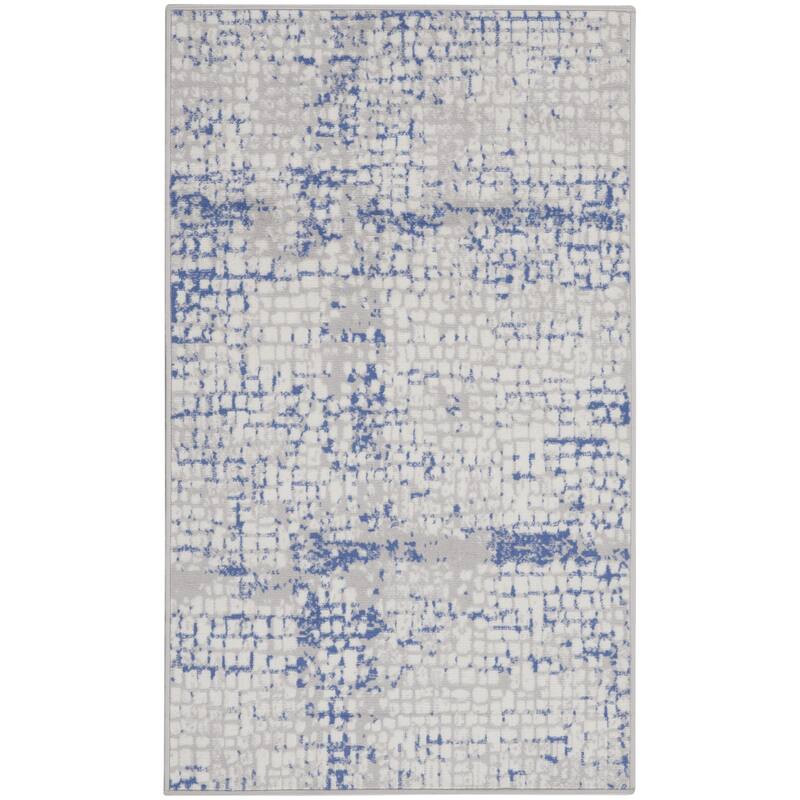Fodeg Power Loomed Abstract Modern Stain Resistant Area Rug By HomeRoots - 60' X '36' X '0.39