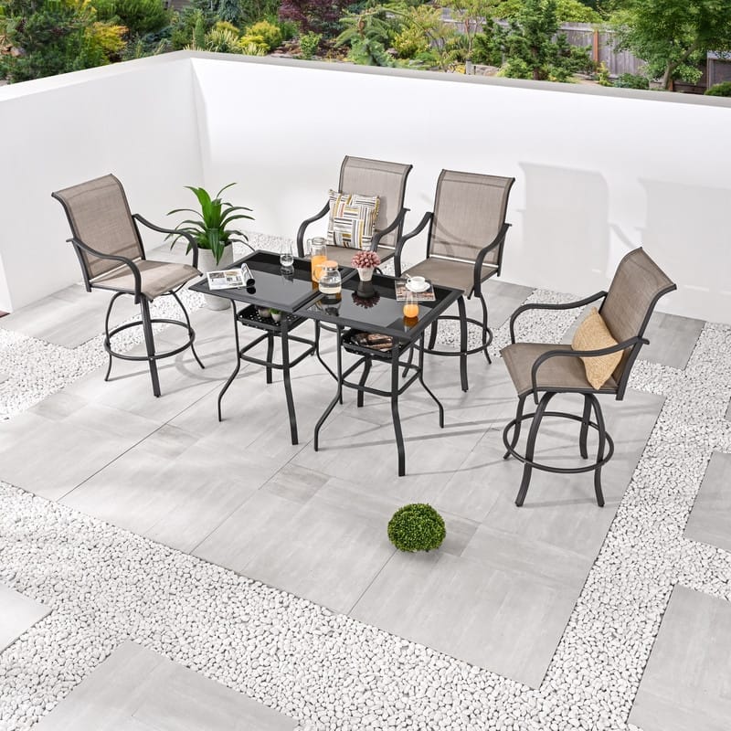 Patio Festival 4-Person Outdoor Bar Height Bistro Dining Set