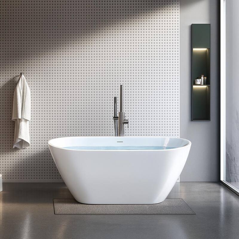 KBV 63'' x 29" Freestanding Soaking Acrylic Bathtub GTBT0015 - 63"