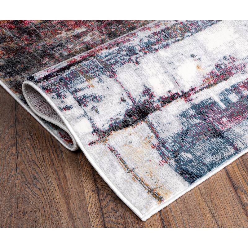 Eros Collection Abstract Multicolored Area Rug