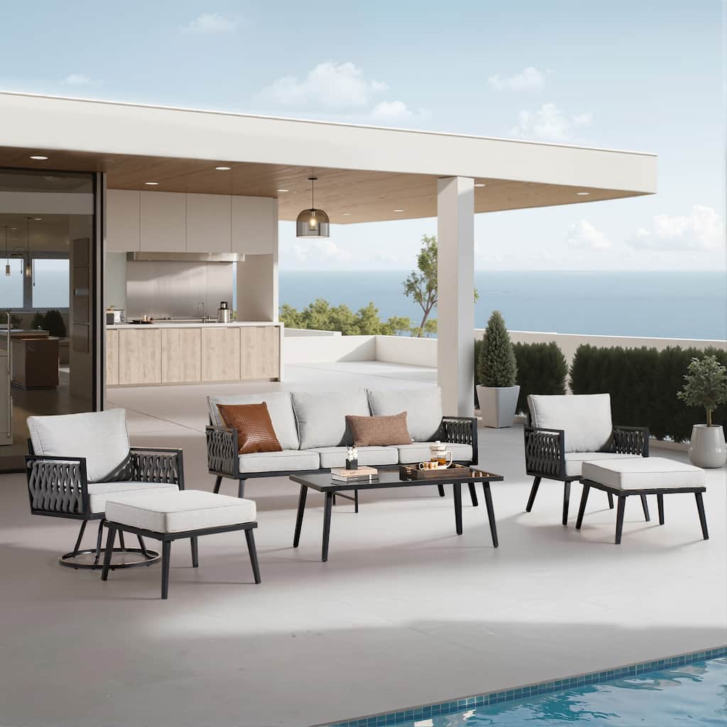 XIZZI 6-Piece Outdoor Patio Furniture Conversation Set