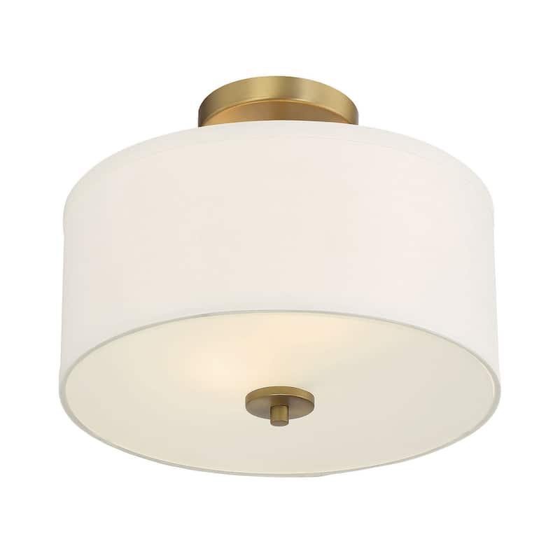 Meridian M60008 2 Light 13" Wide Semi-Flush Drum Ceiling Fixture