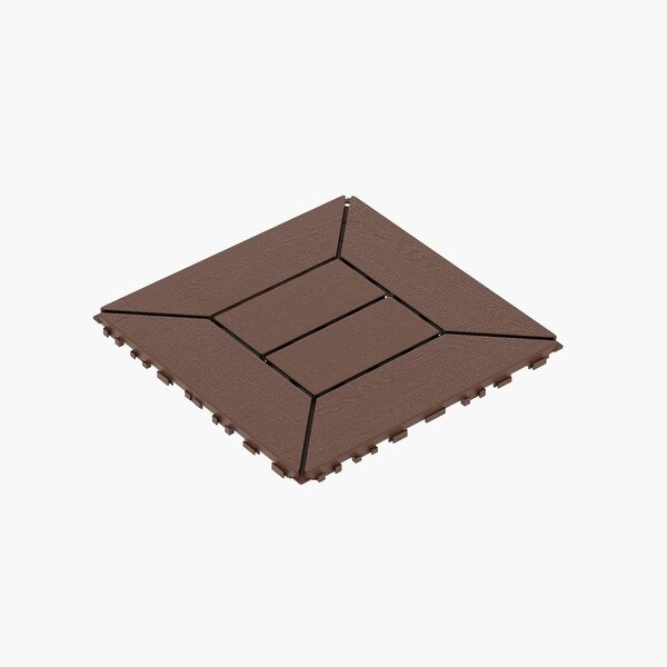 オレンジ プラスチック インターロッキングタイル44枚 44-Pack Plastic Interlocking Deck Tiles, 6-slat Outdoor Flooring