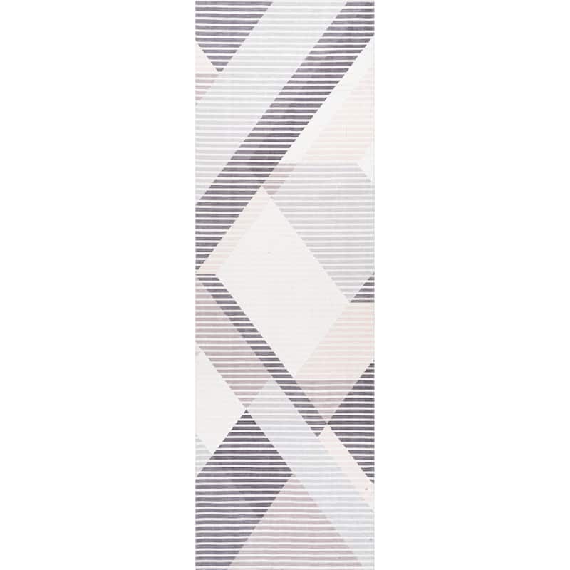 Nuloom Alesha SpinClean Modern Striped Machine Washable Area Rug