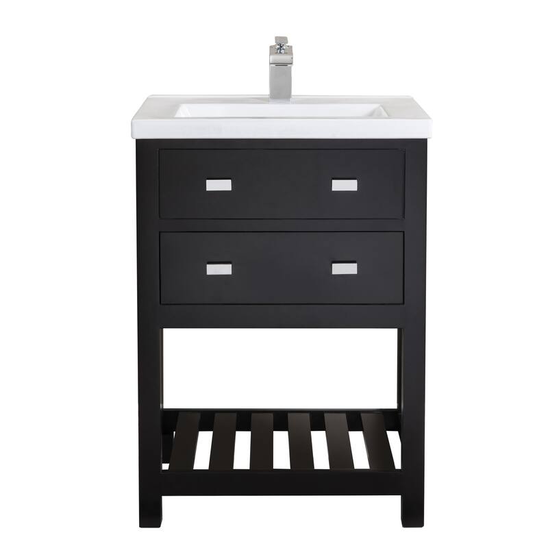 Viola 24-inch MDF 1-drawer Single Bowl Ceramic Top Vanity
