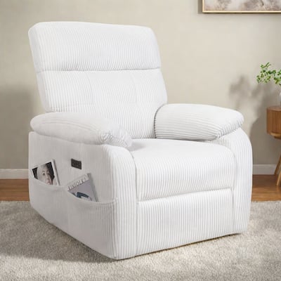 Power Swivel Rocker Recliner Chair with USB and Type-C Ports - 270° Swivel, Infinite Recline, Ergonomic Cushioning