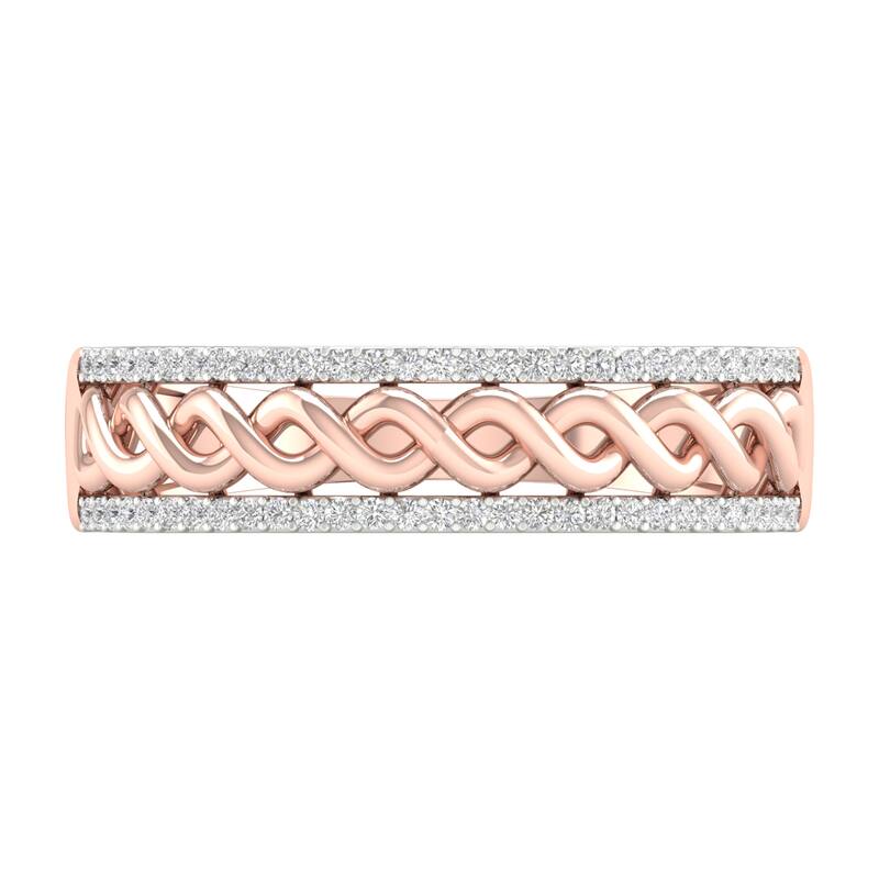 1/6ct TDW Diamond Cuban Link Ring in 10K Gold for Men