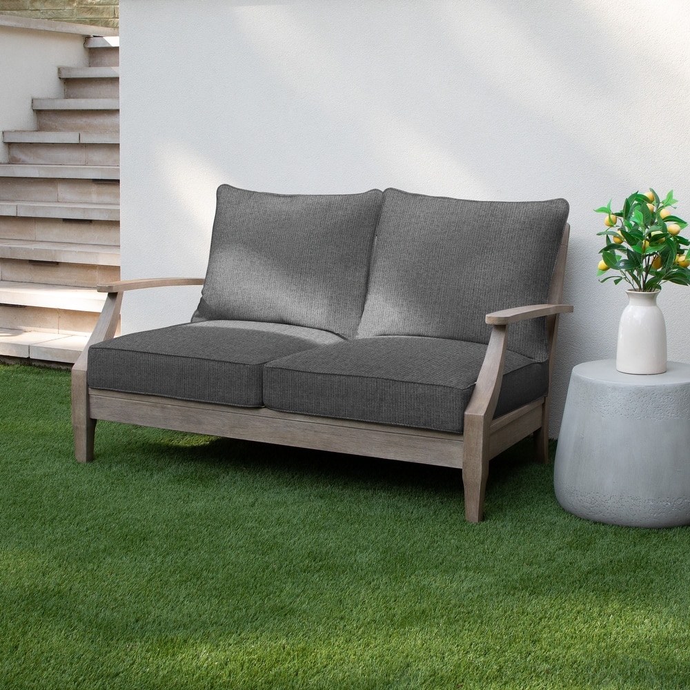 Sorra Home Sunbrella Outdoor Loveseat Pillow and Cushion Set