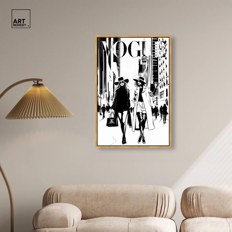 Shopping Gals Cover Canvas by Art Remedy