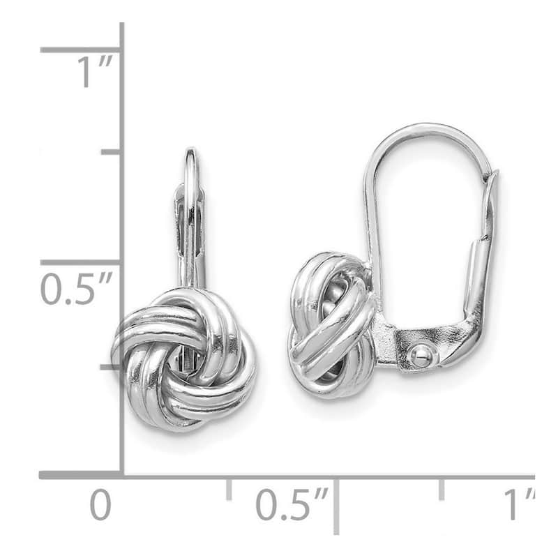 Curata 14k Yellow or White Gold 17x9mm Double Row Loveknot Leverback Earrings