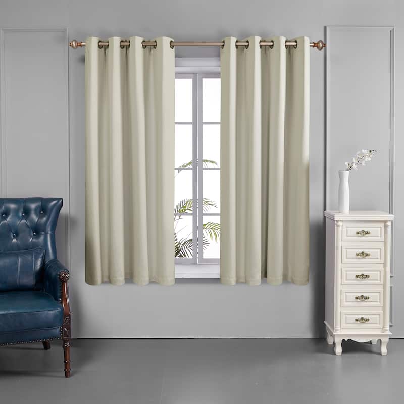 Deconovo 100 Percent Blackout Double Layers Lined Curtain (2 Panel)