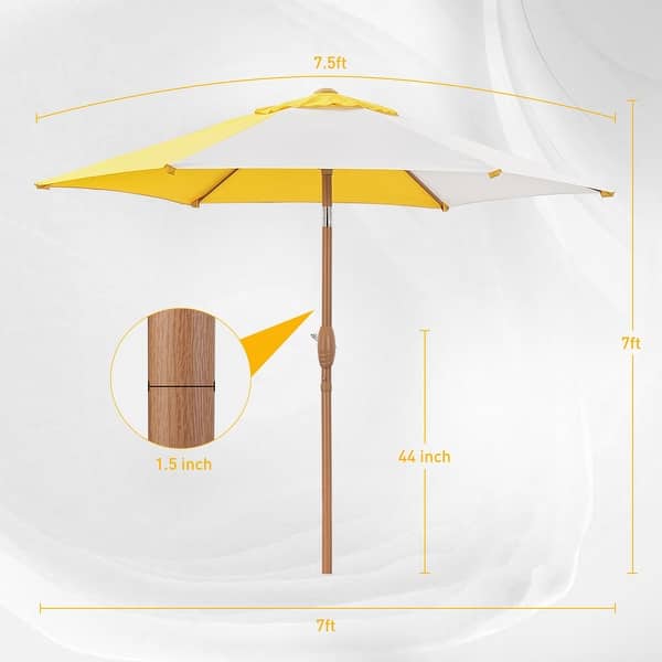 dimension image slide 11 of 17, Autlaycil 7.5FT Patio Umbrella with Tilt and Crank