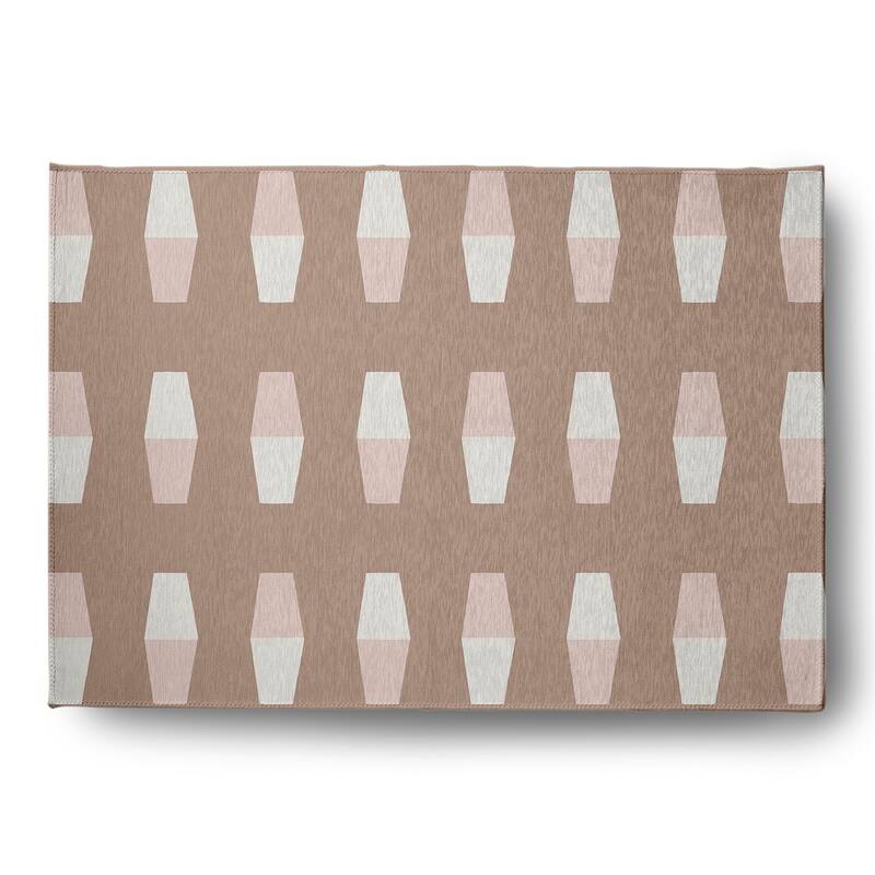 Bowling Pins Nautical Indoor/Outdoor Rug - Mauve - 5' x 7'