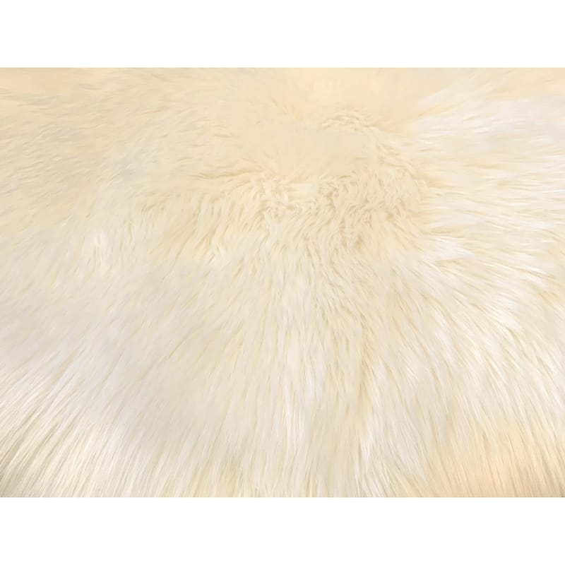 Ovella Home Premium Luxurious Faux Sheepskin 2-Pelt Plush Shag Accent Rug - 3' x 4' - 3' x 4' - Cream