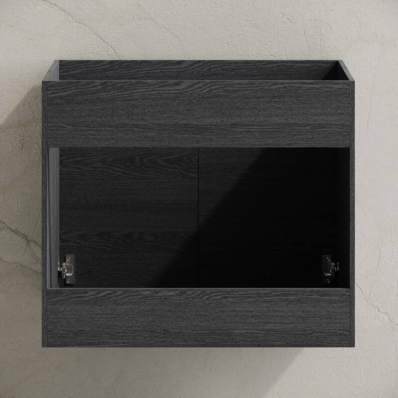 St. Tropez 24" Wall-Mounted Bathroom Vanity Cabinet Without Top In Black Oak - 24