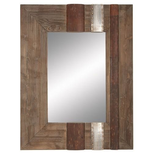 Aspire Home Accents 78344 36" Rustic Wood Wall Mirror