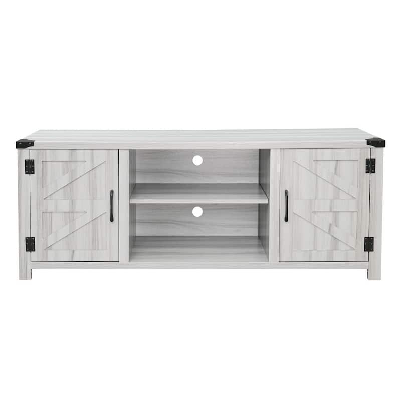59 Inch Barn Door TV Stand Fits up to 65" TV's with Adjustable Shelf - 59"W x 15.5"D x 23.75"H