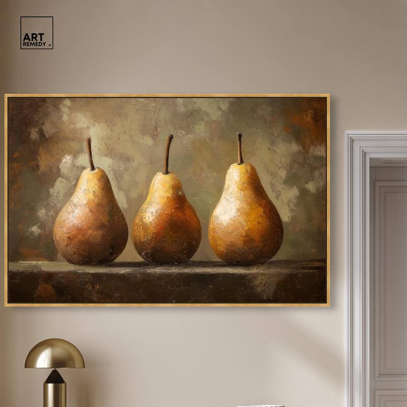 Pear Trio Canvas by Art Remedy