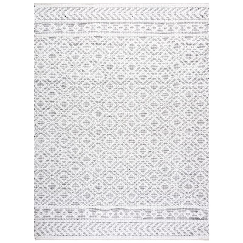 SAFAVIEH Handmade Montauk Gudlaug Bohemian Cotton Rug - 9' x 12' - Ivory/Black