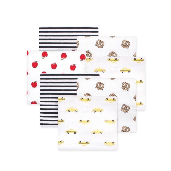 slide 1 of 1, Little Treasure Hudson Baby Cotton Poly Flannel Receiving Blankets Multipack, Yellow NYC, 30x30 inches 30x30 inches - Yellow NYC