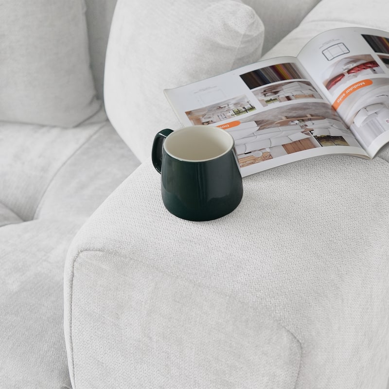 144'' W Extra Large Linen Corner Sectional Sofa Couch for Living Room Set