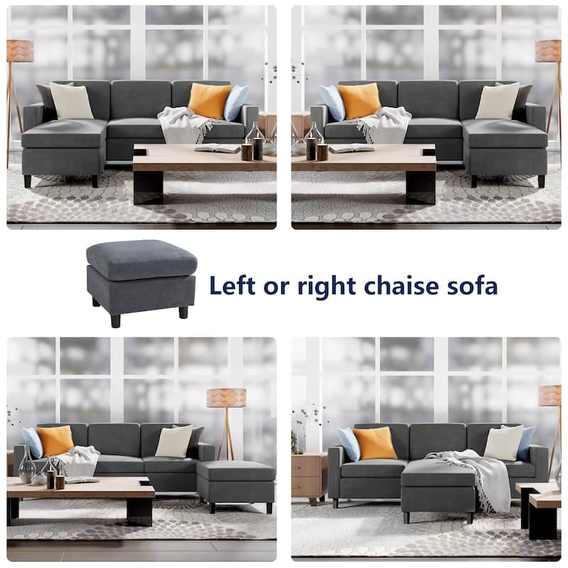 Futzca Modern Convertible Sectional Sofa L-Shaped Couch