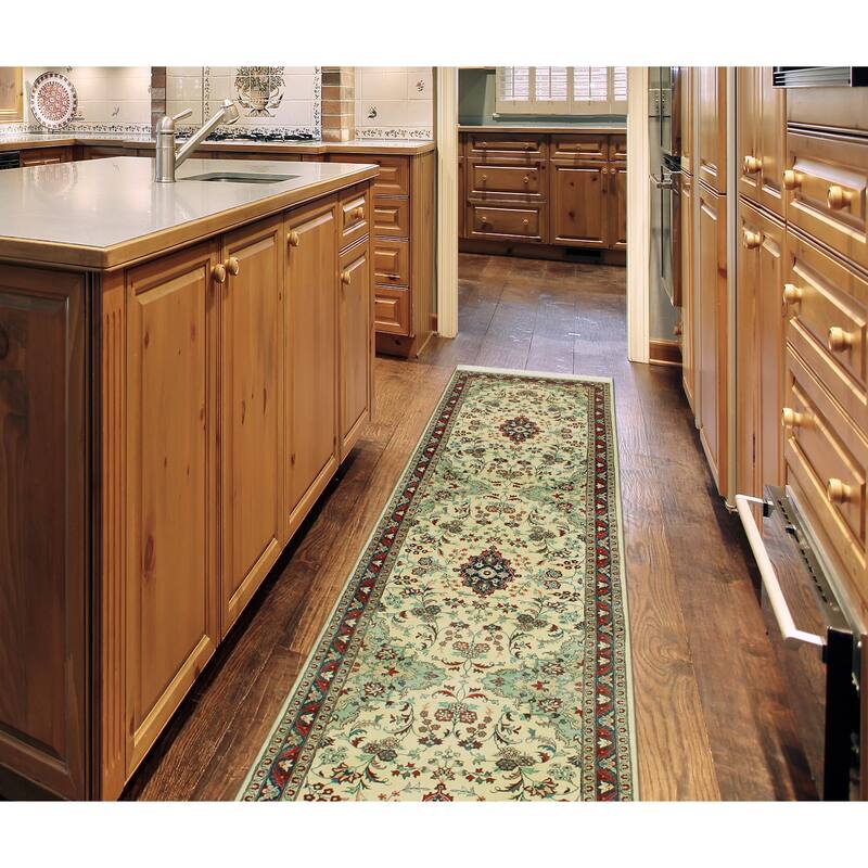 Pak-Persian Qssim Ivory/Navy Runner - 2'6" x 10'1"