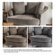 preview thumbnail 54 of 64, Oversized 43" W Plush Corduroy Recessed Arm Swivel Barrel Chair