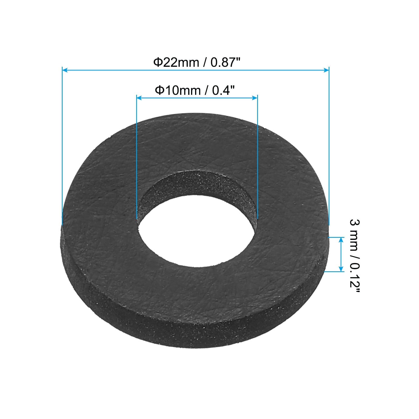 Nylon Flat Washer, Sealing Spacer Gasket Ring for Pipe Water Hose Fastener Bolt - Black