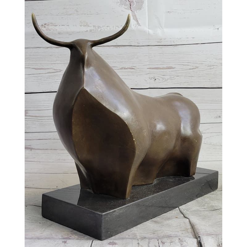 Abstract Modern Art Clic Botero Bull Handcrafted Bronze Sculpture Figurine
