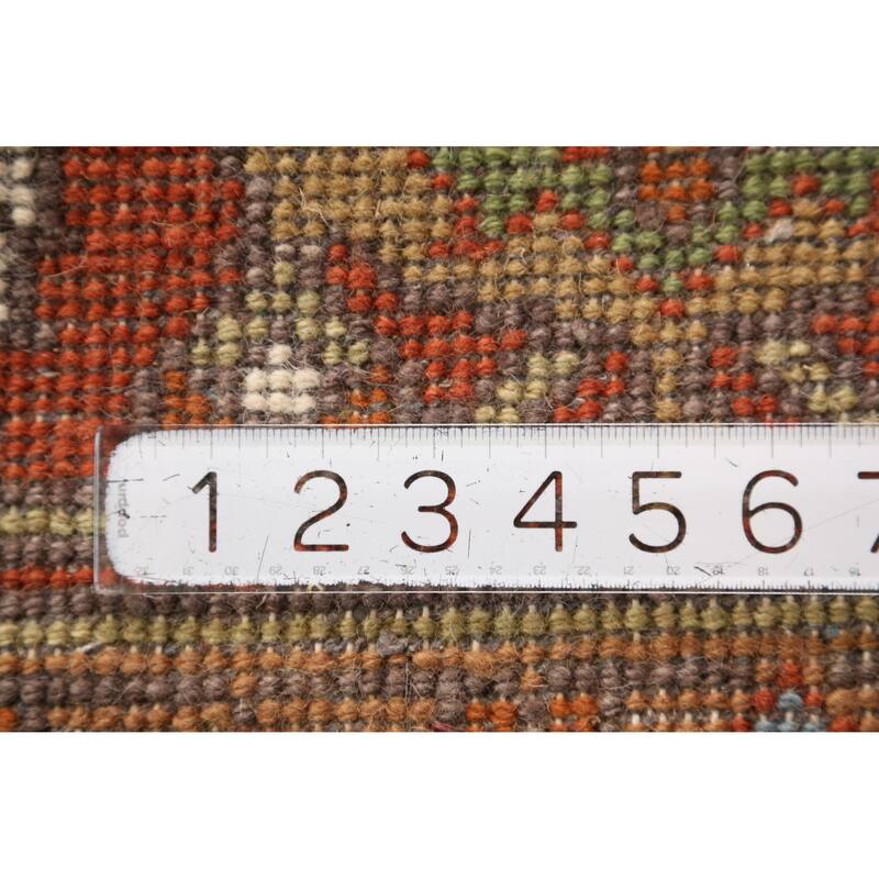 Floral Medallion Heriz Serapi Indian Area Rug Hand-Knotted Wool Carpet - 8'5" x 11'11"