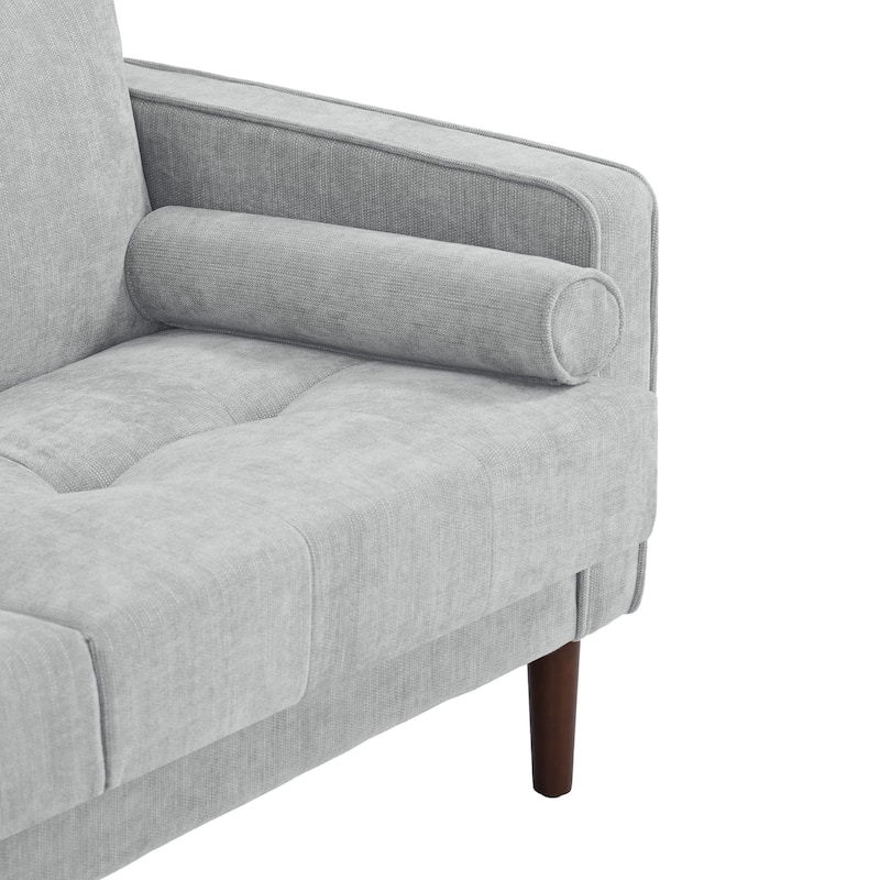 62.5'' W Corduroy Couch Upholstered Square Arm Sofa