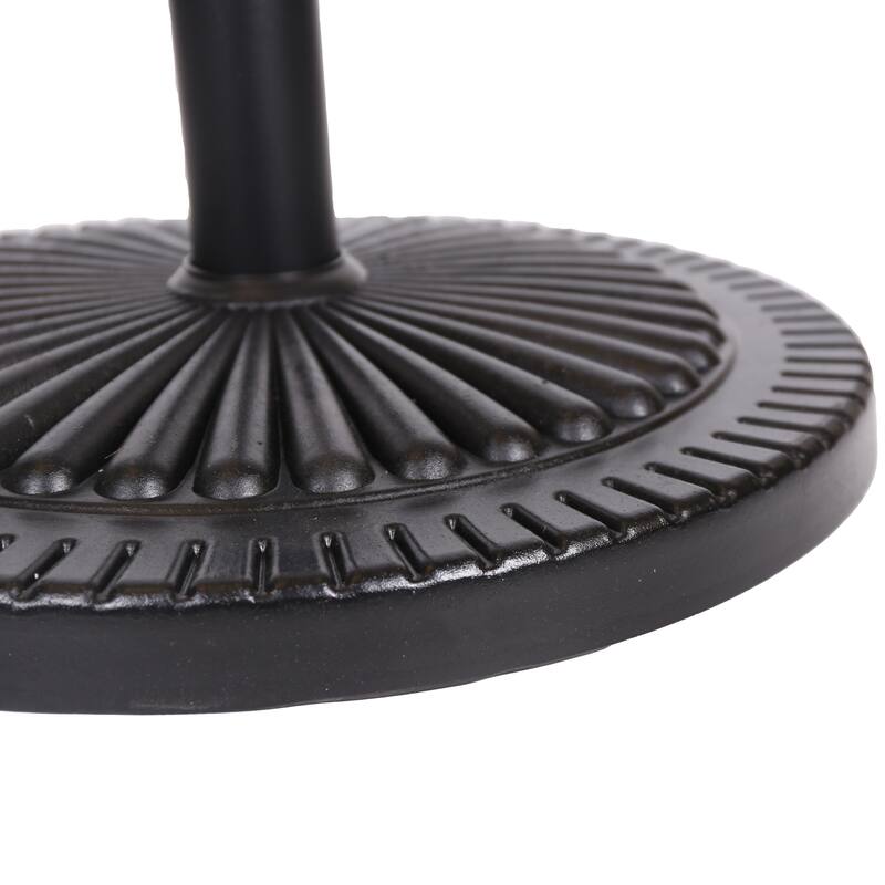 Roomfitters Black Rock Resin Outdoor Umbrella Base with Molded Details, Weather Resistant Stand, Black