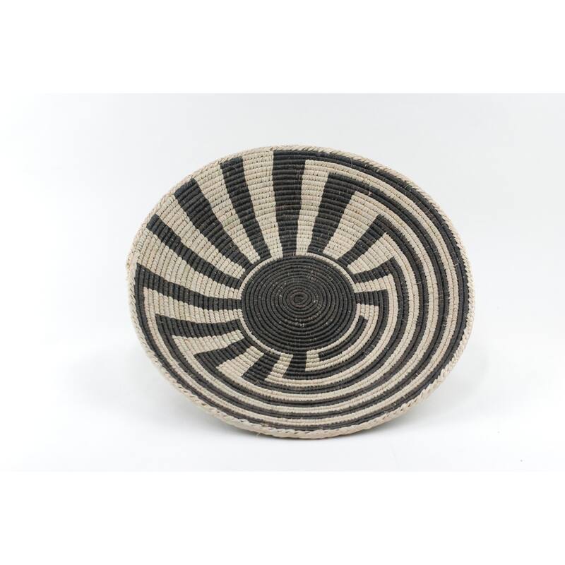 Hand Woven Palm Wall Decor Basket - Ivory